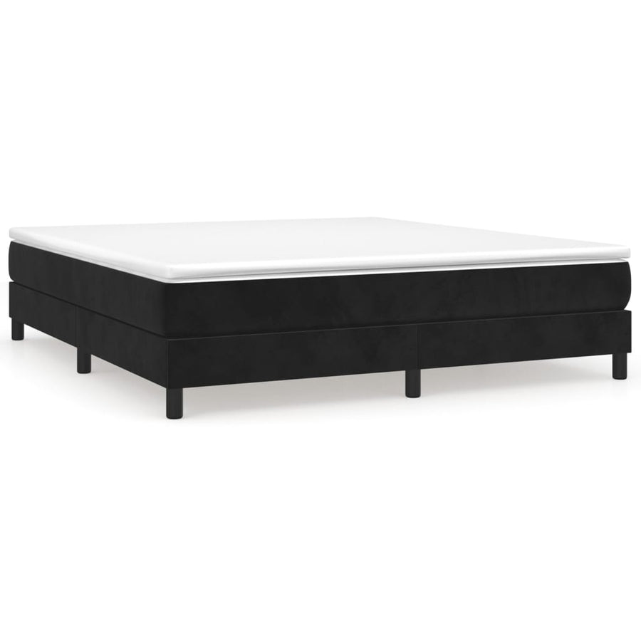 Boxspring met matras fluweel zwart 180x200 cm 180 x 200 cm 25 cm