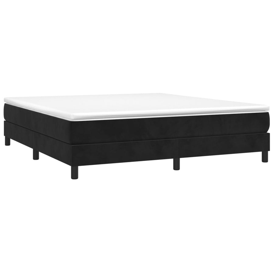 Boxspring met matras fluweel zwart 180x200 cm 180 x 200 cm 25 cm