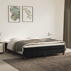 Boxspring met matras fluweel zwart 180x200 cm 180 x 200 cm 25 cm