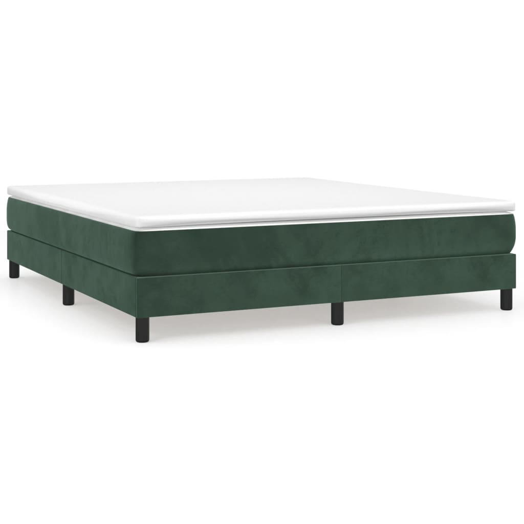 Boxspring met matras fluweel donkergroen 180x200 cm