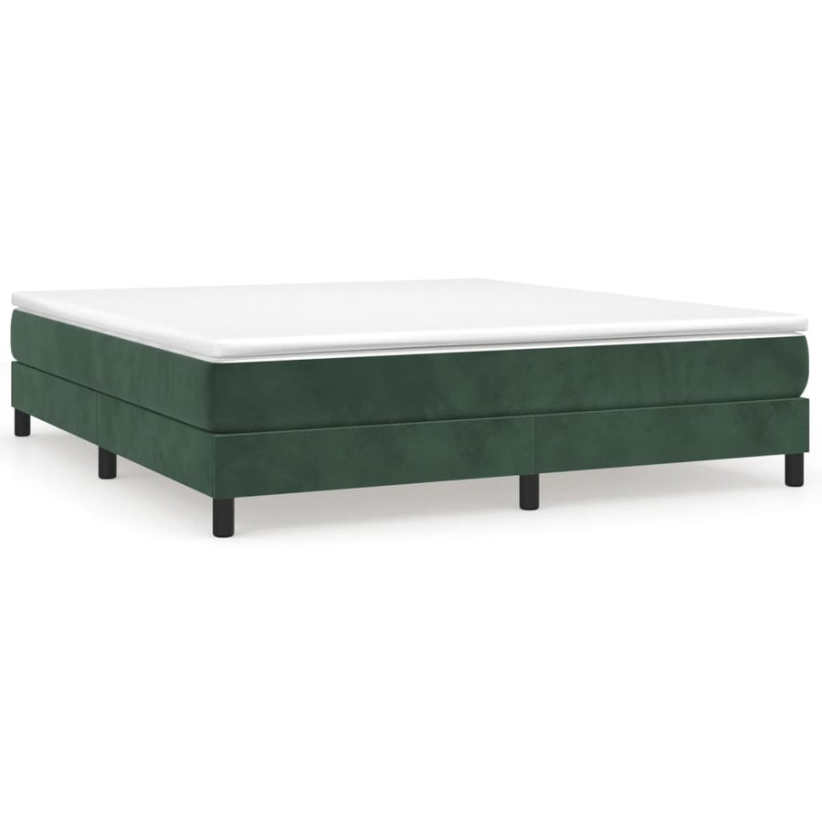 Boxspring met matras fluweel donkergroen 180x200 cm