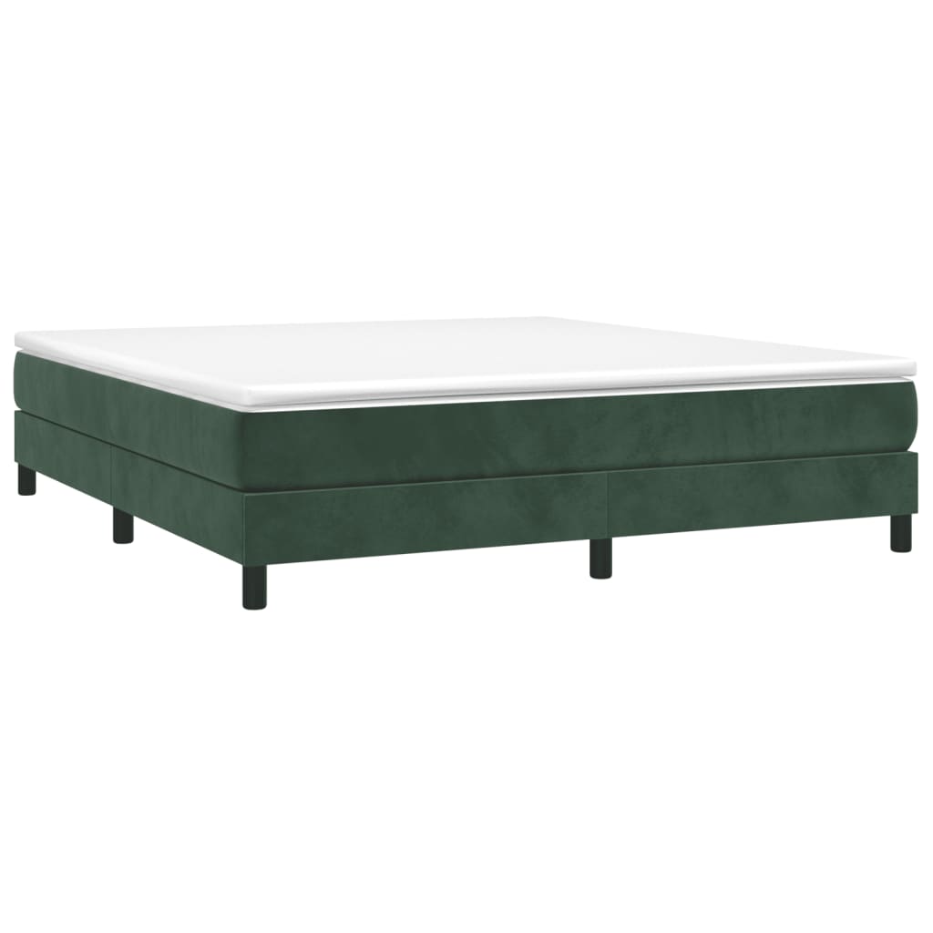 Boxspring met matras fluweel donkergroen 180x200 cm
