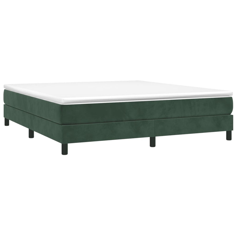 Boxspring met matras fluweel donkergroen 180x200 cm