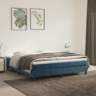 Boxspring met matras fluweel donkerblauw 180x200 cm 180 x 200 cm 25 cm