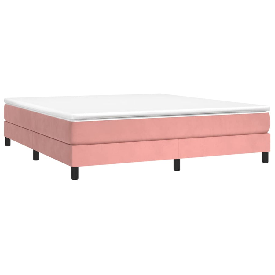 Boxspring met matras fluweel roze 180x200 cm 180 x 200 cm 25 cm