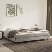 Boxspring 200x200 cm lichtgrijs fluweel met matras