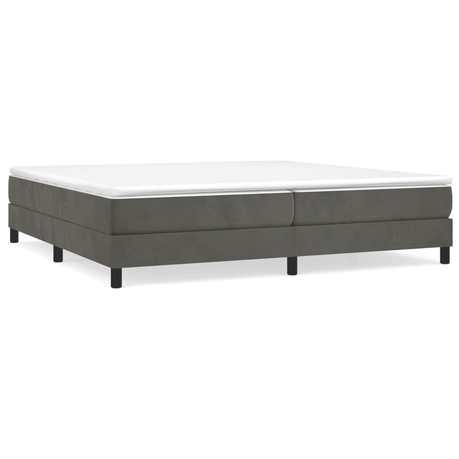 Boxspring met matras fluweel donkergrijs 200x200 cm 200 x 200 cm 25 cm