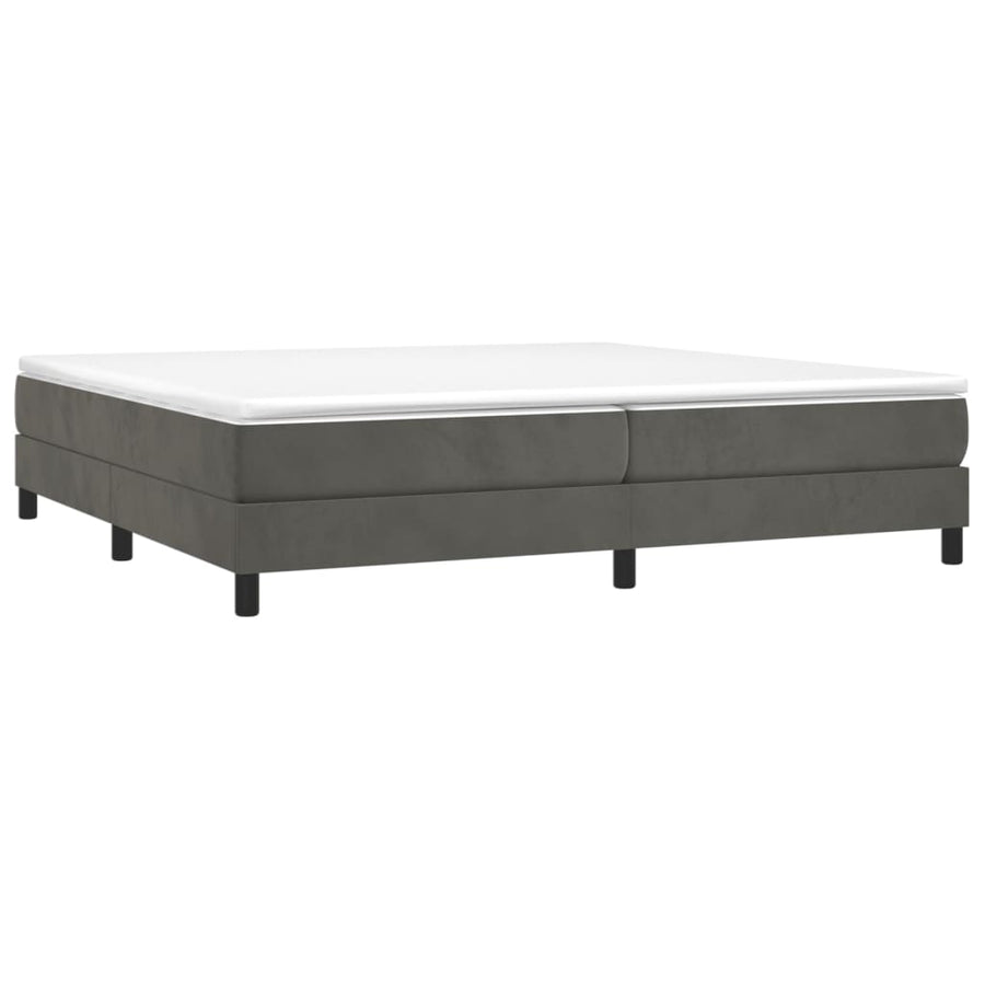 Boxspring met matras fluweel donkergrijs 200x200 cm 200 x 200 cm 25 cm