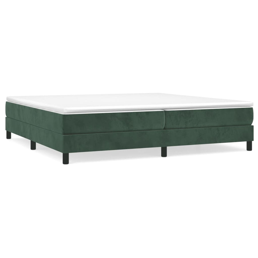 Boxspring met matras fluweel donkergroen 200x200 cm