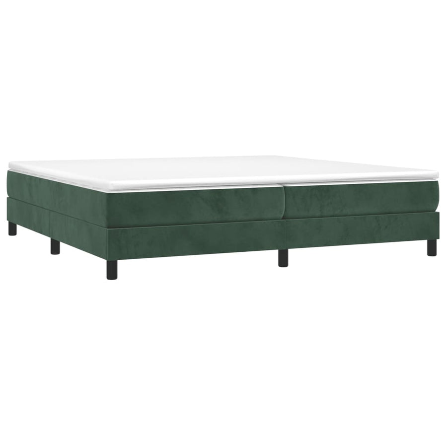 Boxspring met matras fluweel donkergroen 200x200 cm