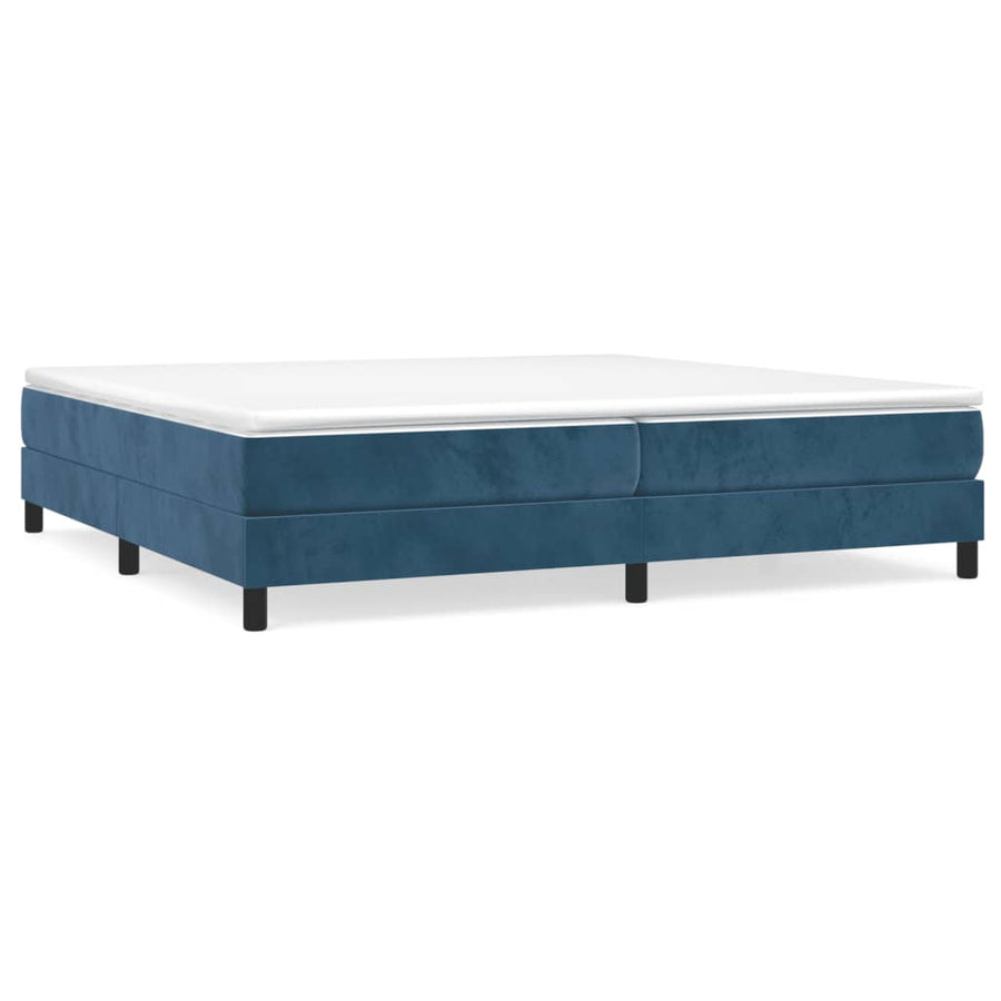 Boxspring met matras fluweel donkerblauw 200x200 cm 200 x 200 cm 25 cm