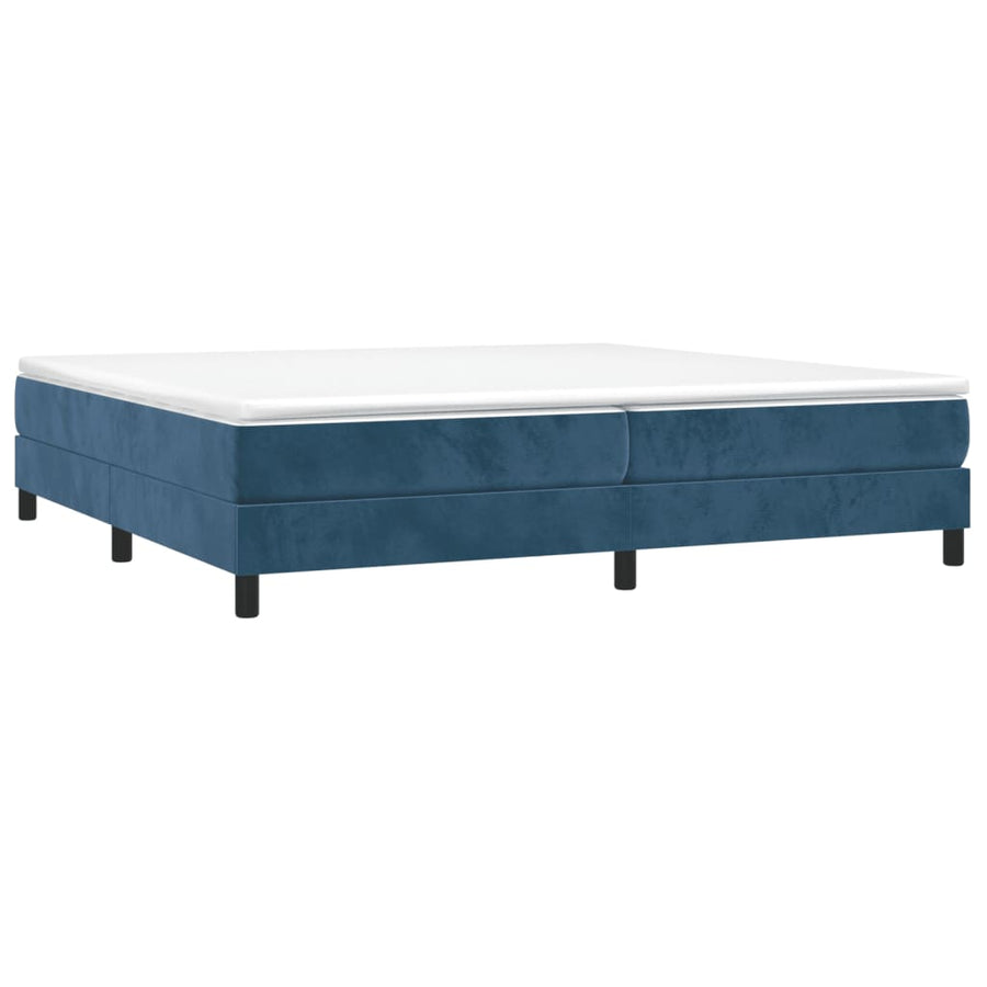 Boxspring met matras fluweel donkerblauw 200x200 cm 200 x 200 cm 25 cm