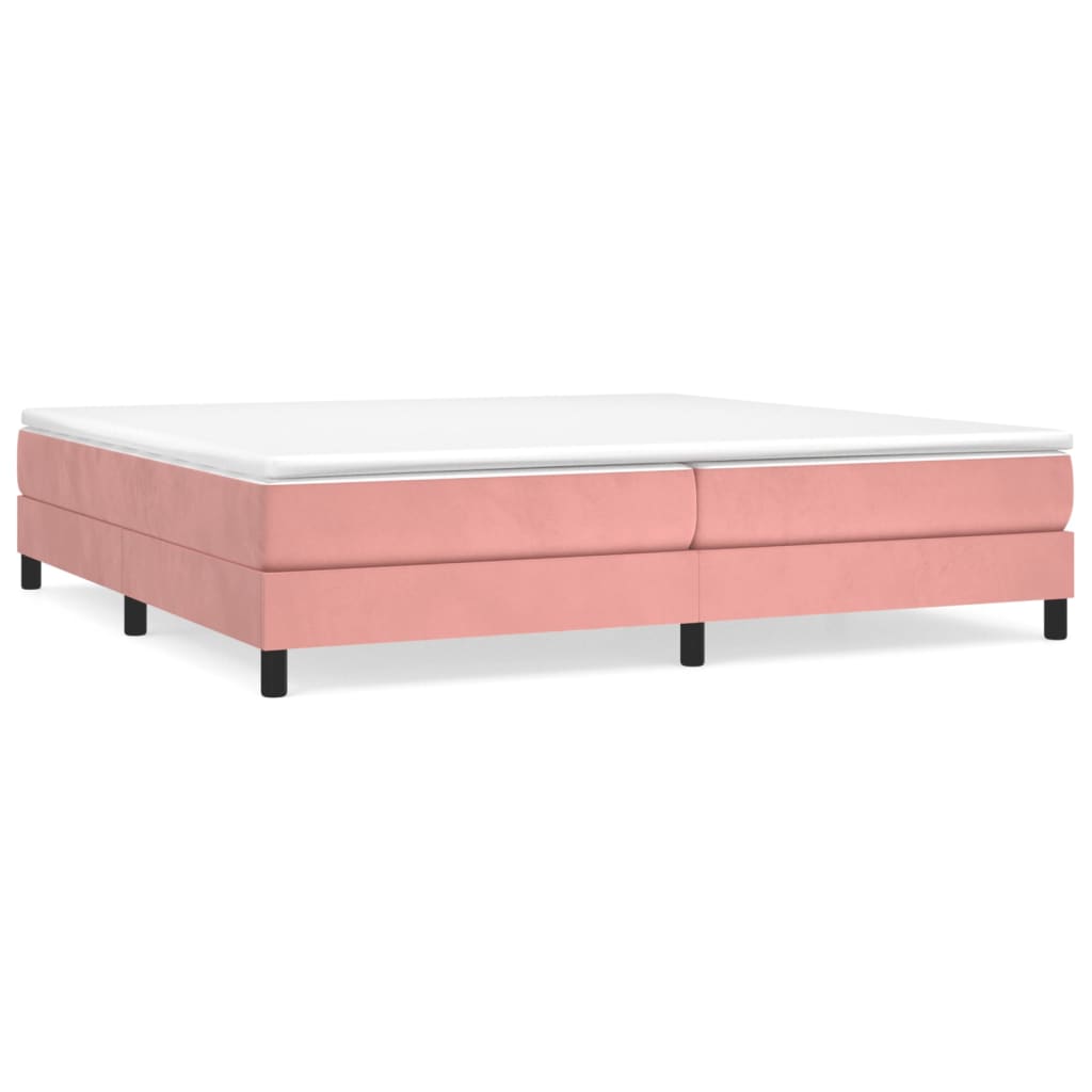Boxspring met matras fluweel roze 200x200 cm 200 x 200 cm 25 cm
