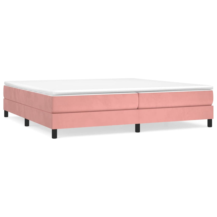 Boxspring met matras fluweel roze 200x200 cm 200 x 200 cm 25 cm