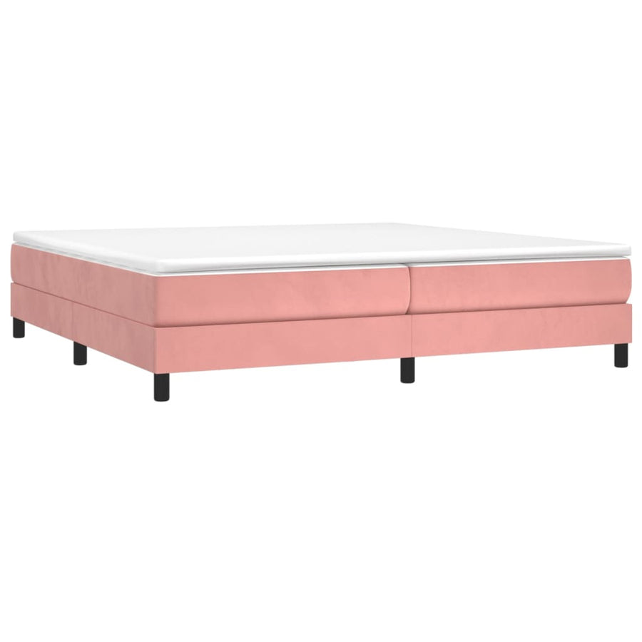 Boxspring met matras fluweel roze 200x200 cm 200 x 200 cm 25 cm