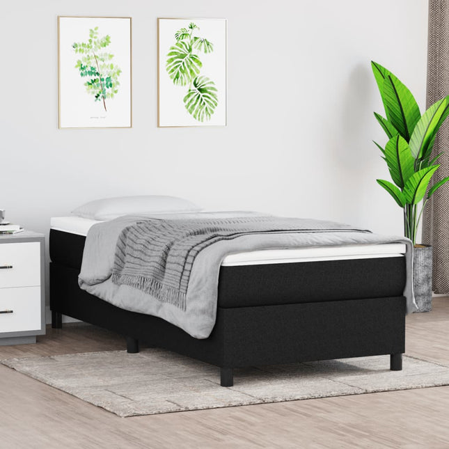 Boxspring met matras stof zwart 80x200 cm 80 x 200 cm 35 cm