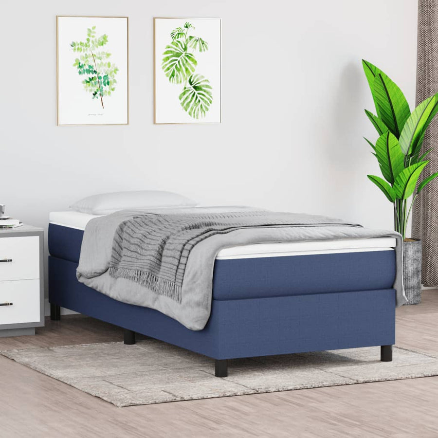Boxspring met matras stof blauw 80x200 cm 80 x 200 cm 35 cm