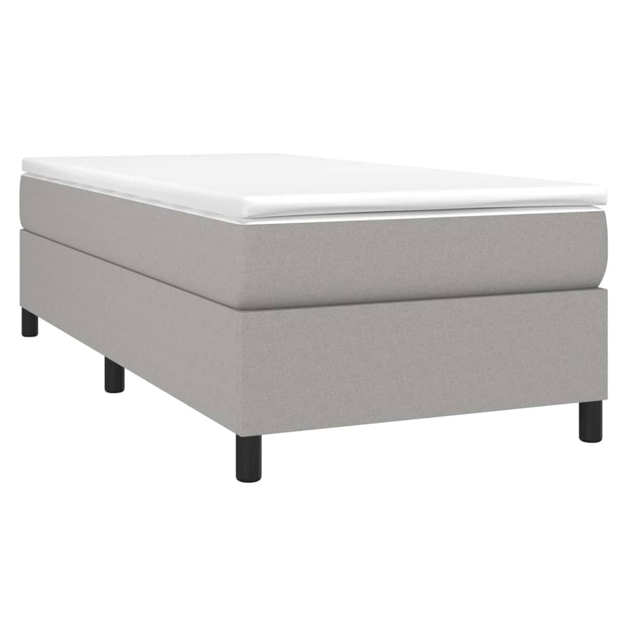 Boxspring met matras stof lichtgrijs 90x190 cm 90 x 190 cm 35 cm