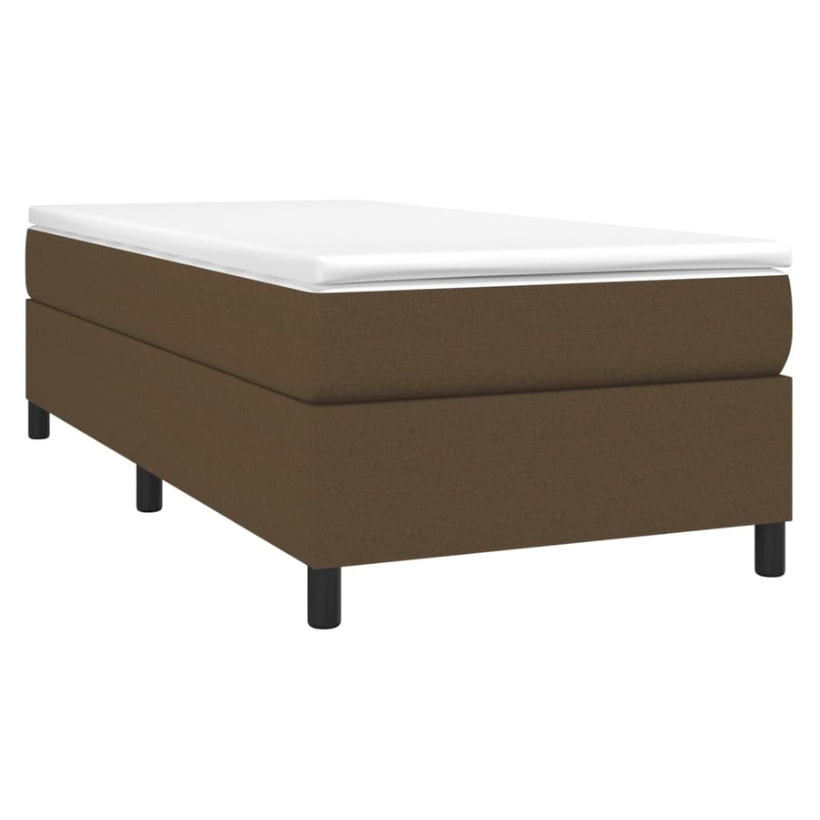 Boxspring met matras stof donkerbruin 90x190 cm 90 x 190 cm 35 cm