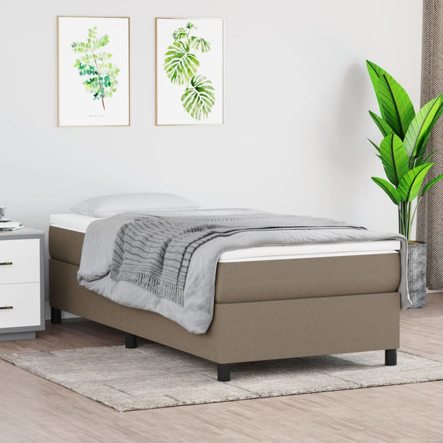 Boxspring met matras stof taupe 90x190 cm 90 x 190 cm 35 cm