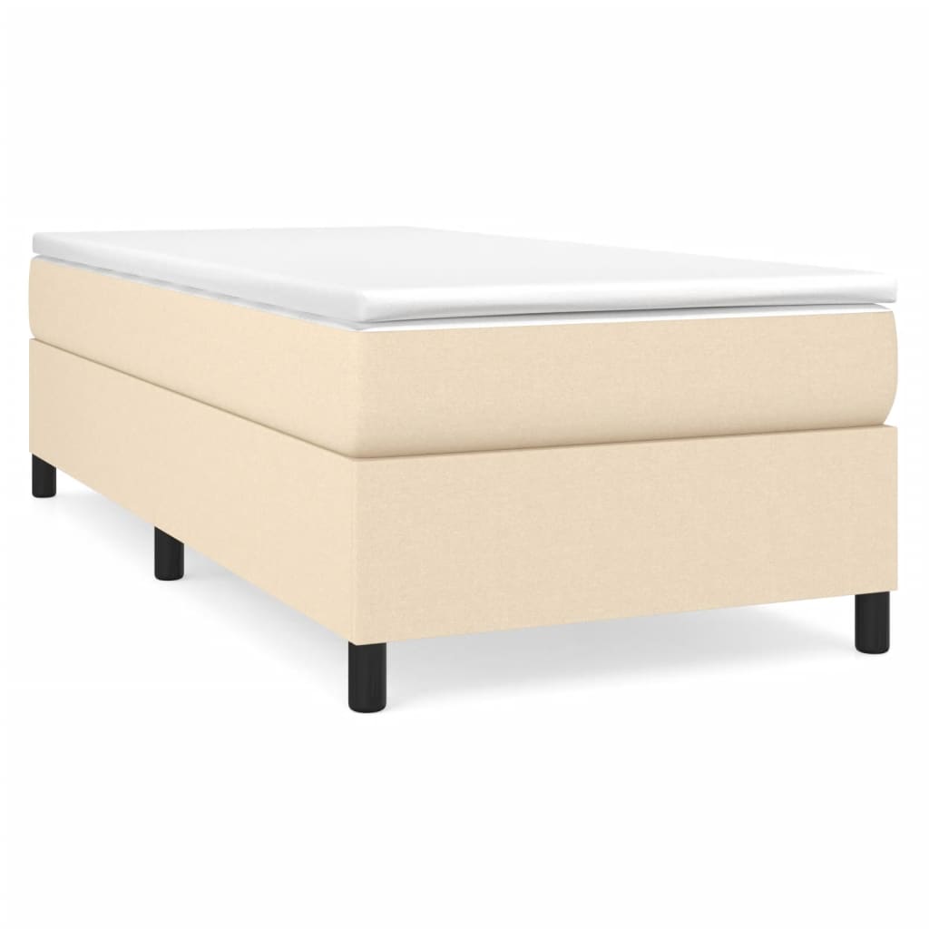 Boxspring met matras stof crèmekleurig 90x190 cm