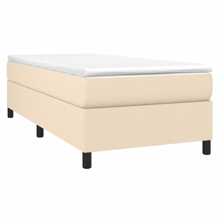 Boxspring met matras stof crèmekleurig 90x190 cm
