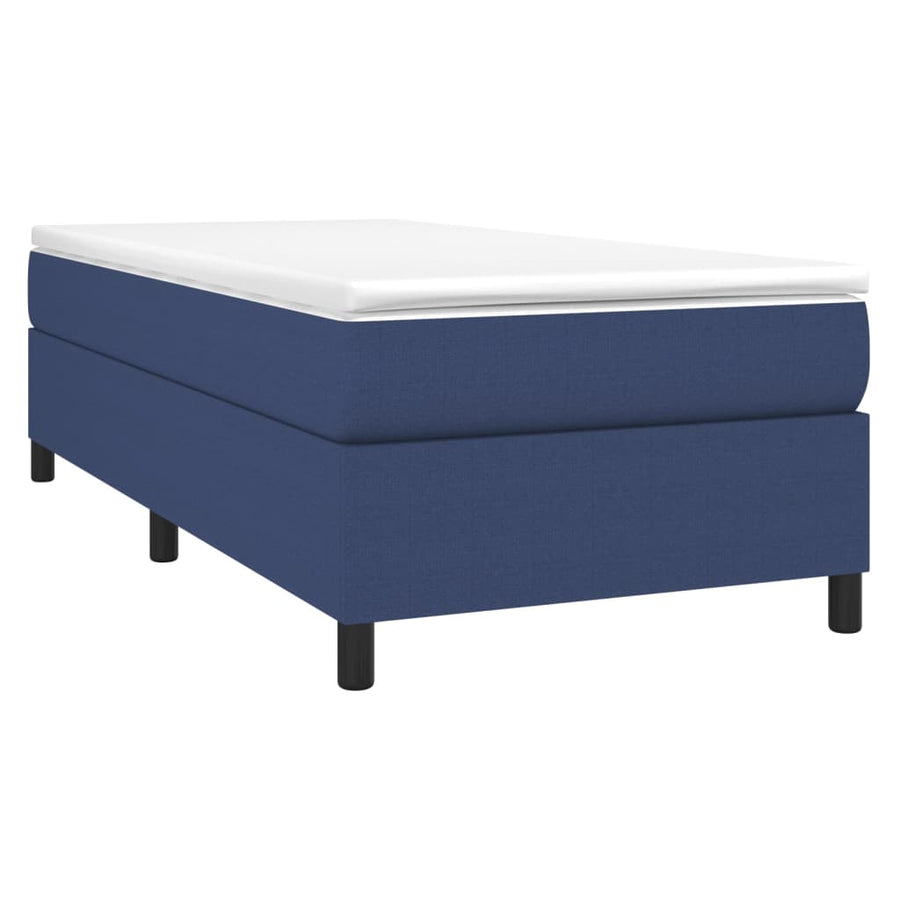Boxspring met matras stof blauw 90x190 cm 90 x 190 cm 35 cm