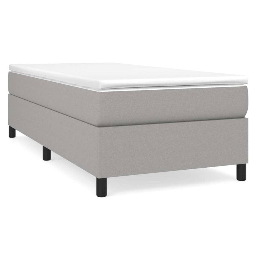 Boxspring met matras stof lichtgrijs 90x200 cm 90 x 200 cm 35 cm