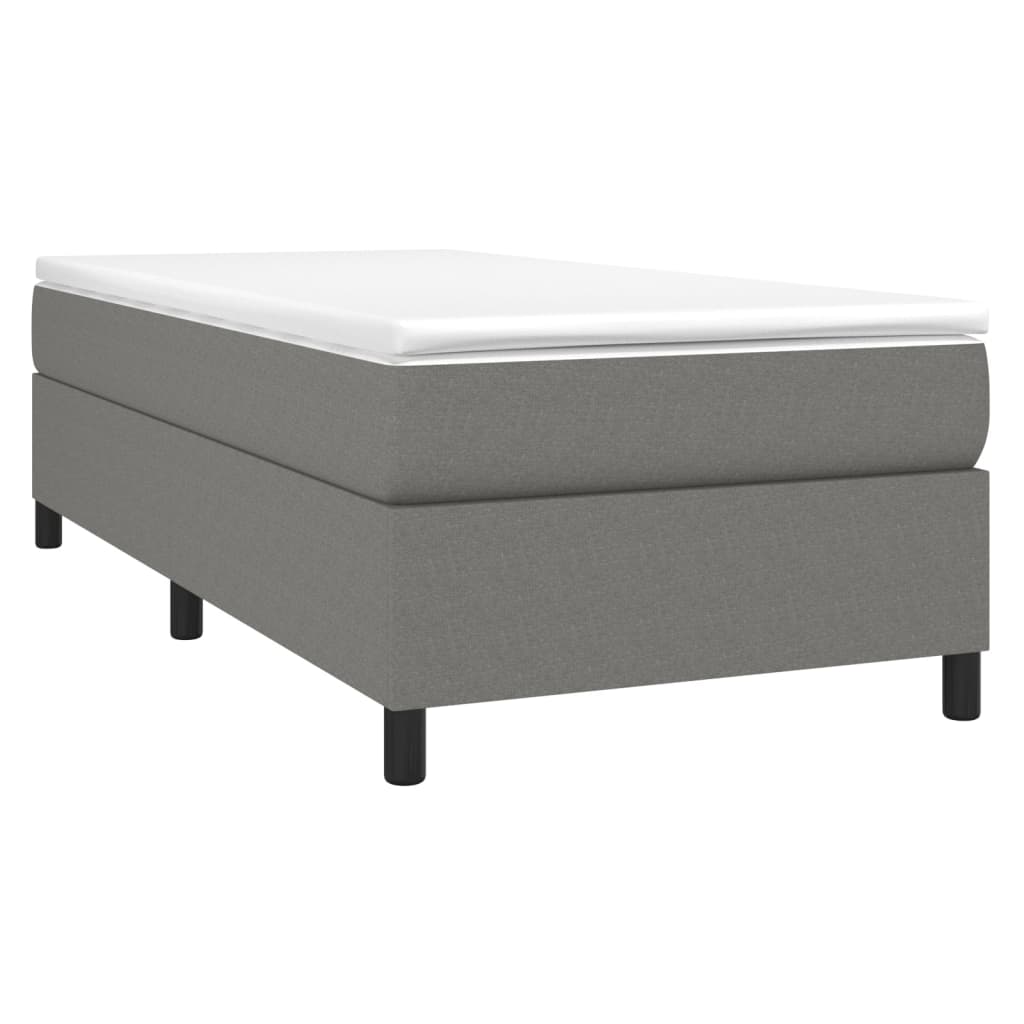 Boxspring met matras stof donkergrijs 90x200 cm 90 x 200 cm 35 cm