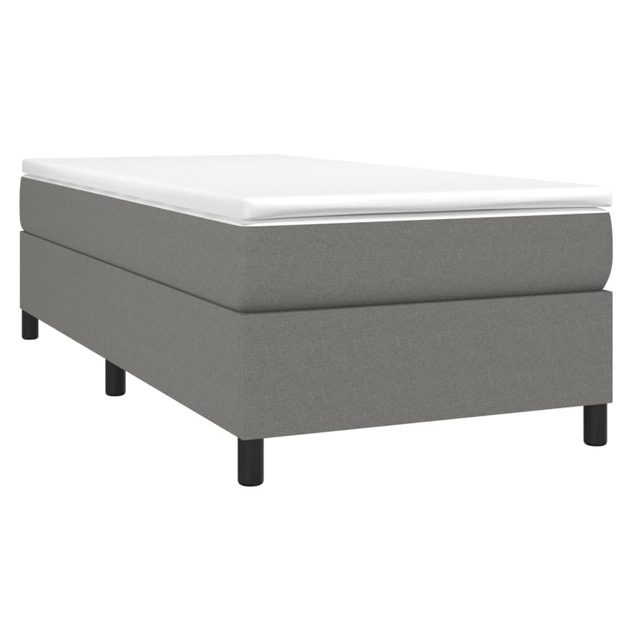 Boxspring met matras stof donkergrijs 90x200 cm 90 x 200 cm 35 cm