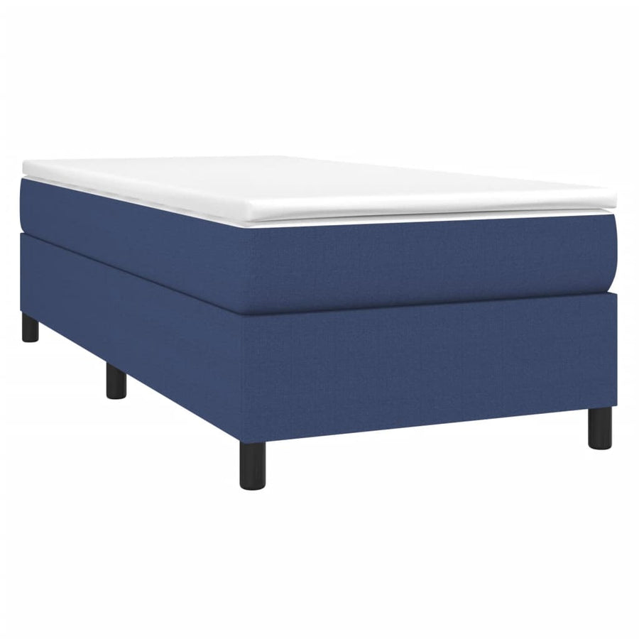 Boxspring met matras stof blauw 90x200 cm 90 x 200 cm 35 cm