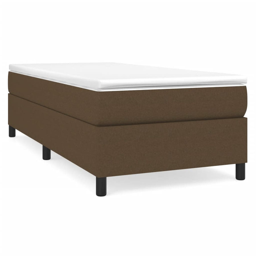 Boxspring met matras stof donkerbruin 100x200 cm 100 x 200 cm 35 cm