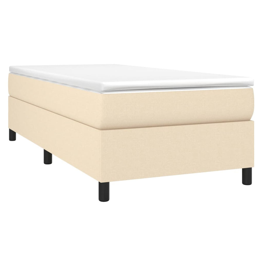 Boxspring met matras stof crèmekleurig 100x200 cm