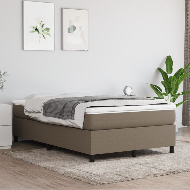 Boxspring met matras stof taupe 120x200 cm 120 x 200 cm 35 cm