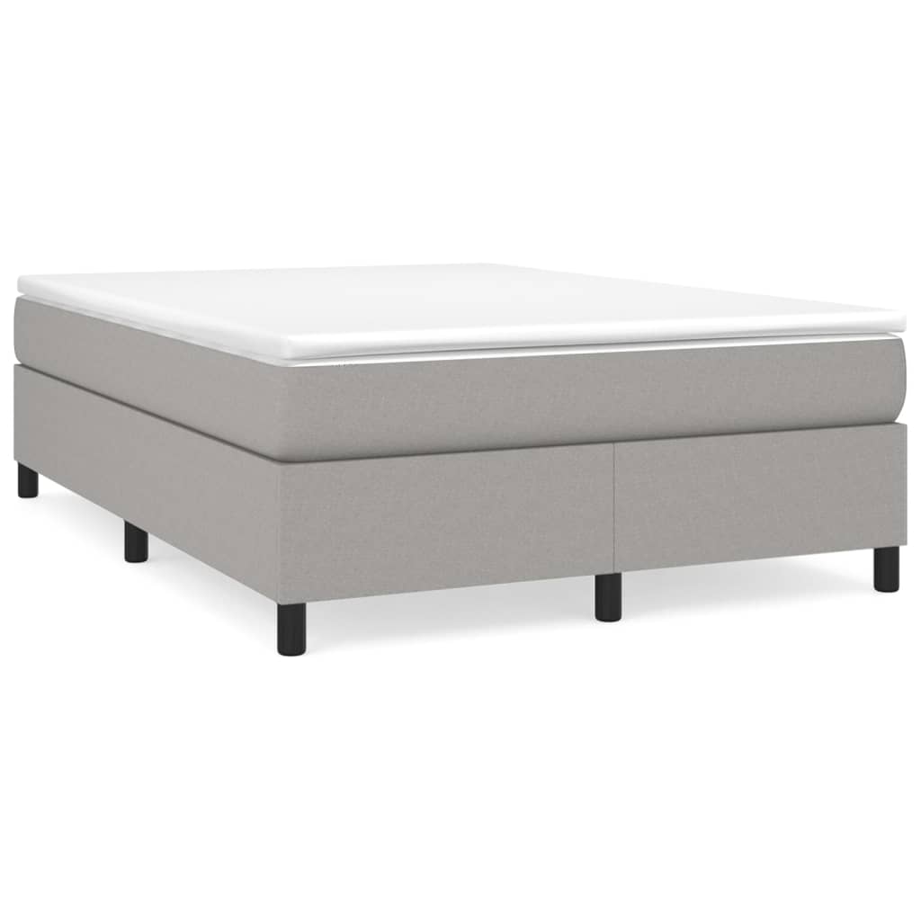 Boxspring met matras stof lichtgrijs 140x190 cm 140 x 190 cm 35 cm