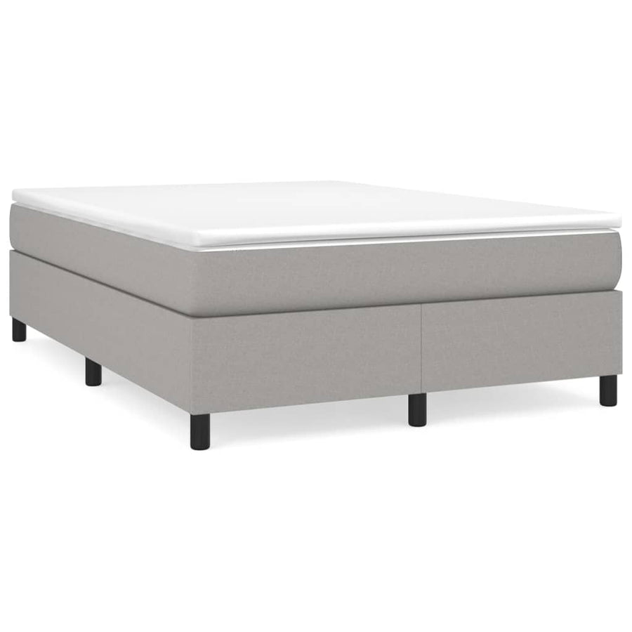 Boxspring met matras stof lichtgrijs 140x190 cm 140 x 190 cm 35 cm