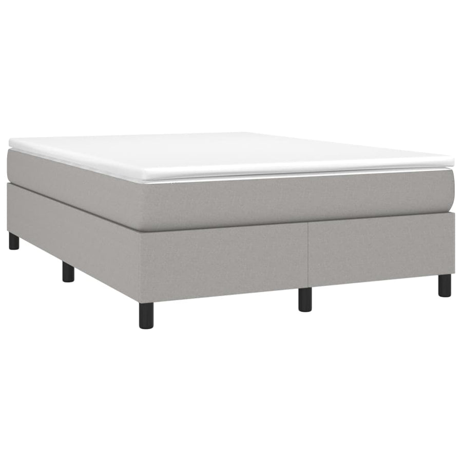 Boxspring met matras stof lichtgrijs 140x190 cm 140 x 190 cm 35 cm