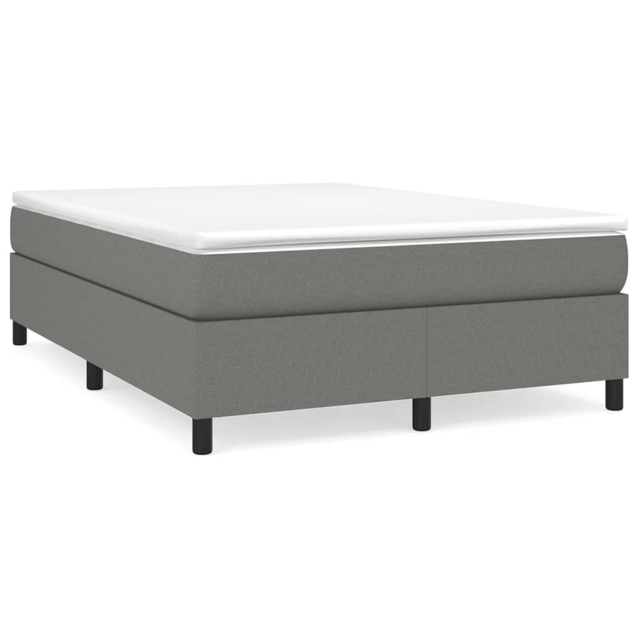 Boxspring met matras stof donkergrijs 140x190 cm 140 x 190 cm 35 cm