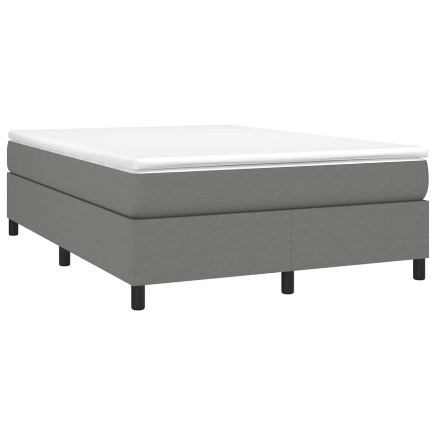 Boxspring met matras stof donkergrijs 140x190 cm 140 x 190 cm 35 cm