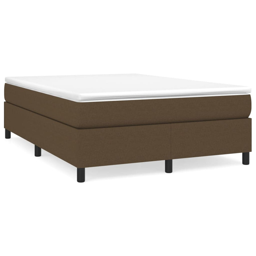 Boxspring met matras stof donkerbruin 140x190 cm 140 x 190 cm 35 cm