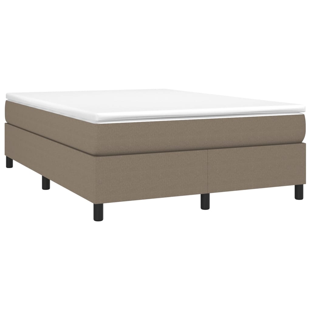 Boxspring met matras stof taupe 140x190 cm 140 x 190 cm 35 cm