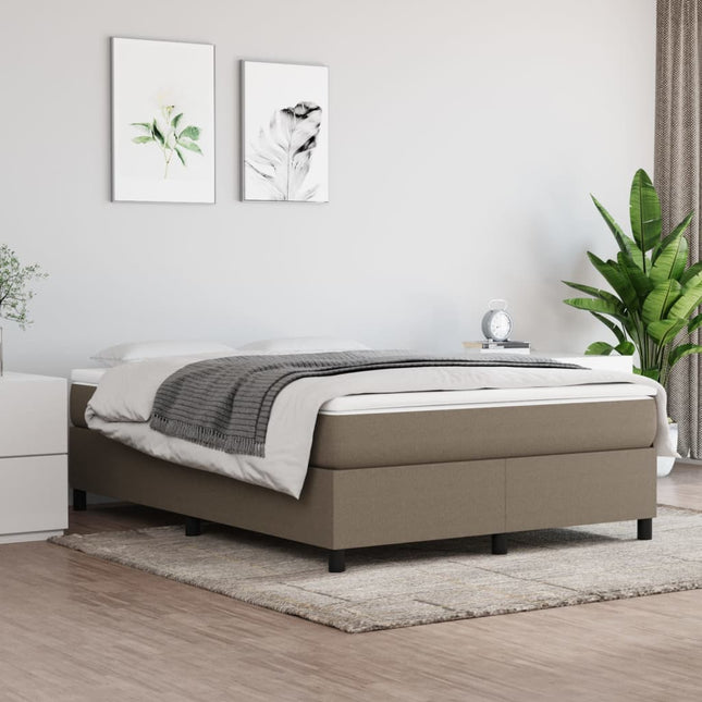 Boxspring met matras stof taupe 140x190 cm 140 x 190 cm 35 cm