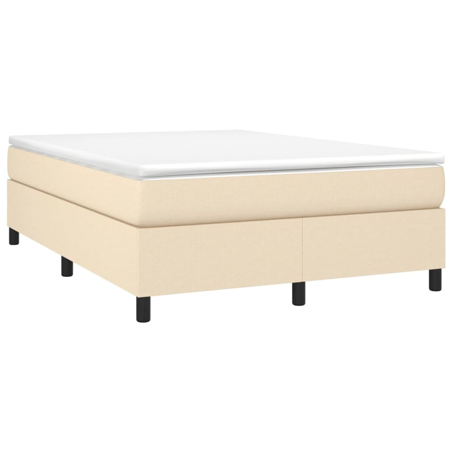 Boxspring met matras stof crèmekleurig 140x190 cm