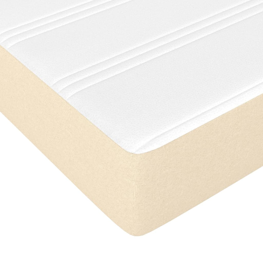Boxspring met matras stof crèmekleurig 140x190 cm
