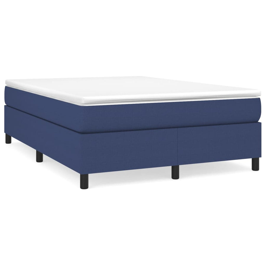 Boxspring met matras stof blauw 140x190 cm 140 x 190 cm 35 cm