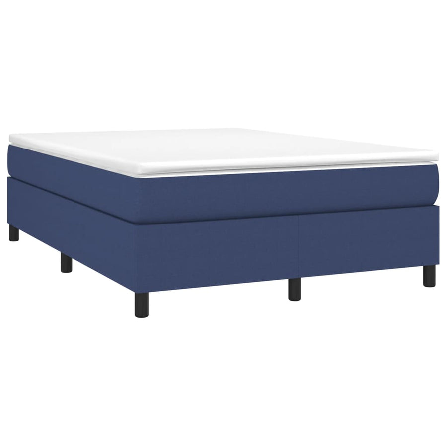Boxspring met matras stof blauw 140x190 cm 140 x 190 cm 35 cm
