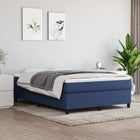 Boxspring met matras stof blauw 140x190 cm 140 x 190 cm 35 cm