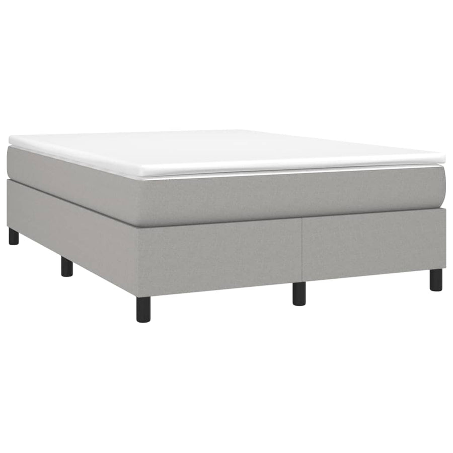 Boxspring met matras stof lichtgrijs 140x200 cm 140 x 200 cm 35 cm