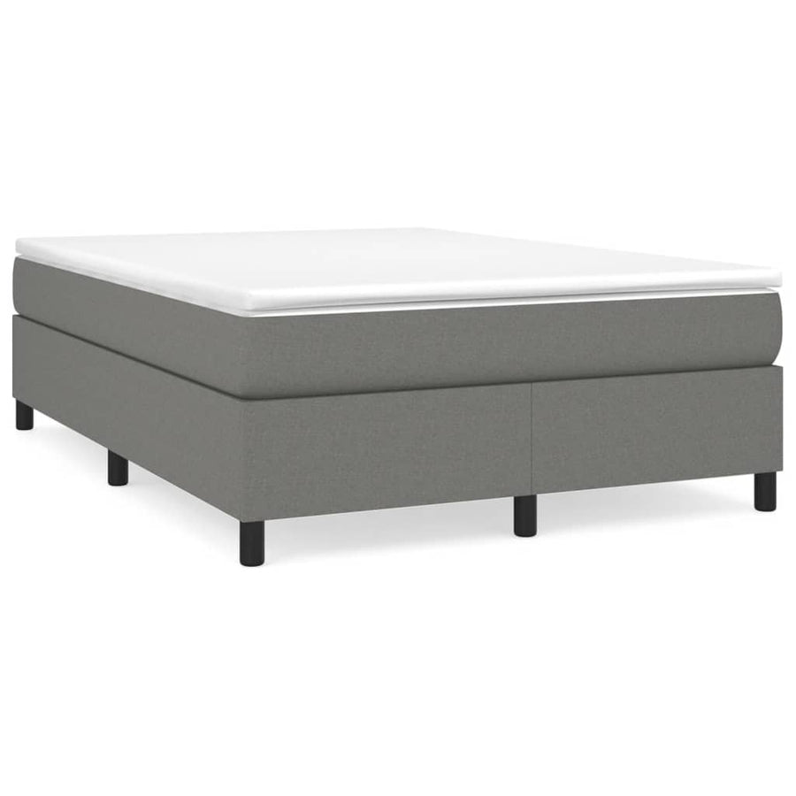 Boxspring met matras stof donkergrijs 140x200 cm 140 x 200 cm 35 cm