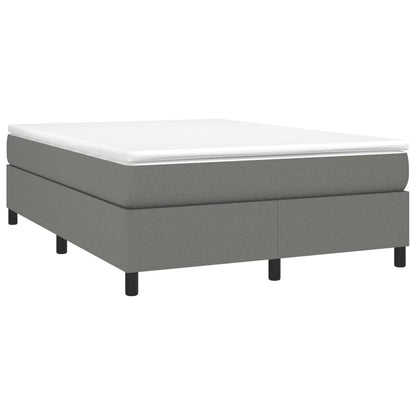 Boxspring met matras stof donkergrijs 140x200 cm 140 x 200 cm 35 cm